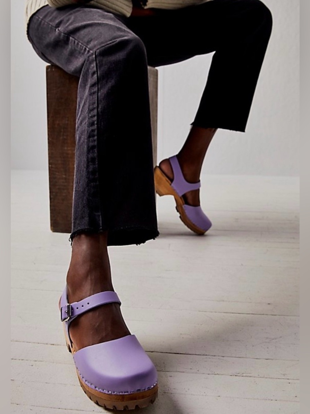 MIA Greta Swedish Clog in Lilac/Lavender Italian Leather
